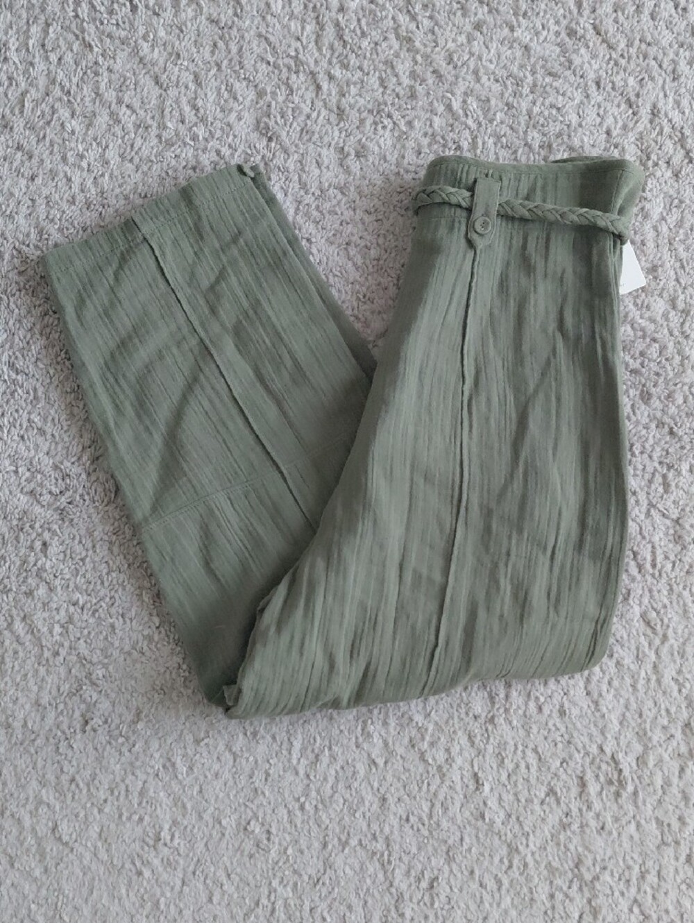 Joie Olive Drawstring Gauze Marin Style Pants - Picture 3 of 4